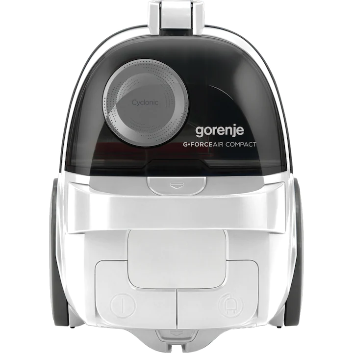 aspirator gorenje g force air compact, 3 duze, capacitate recipient de 2.2L, alb cu negru