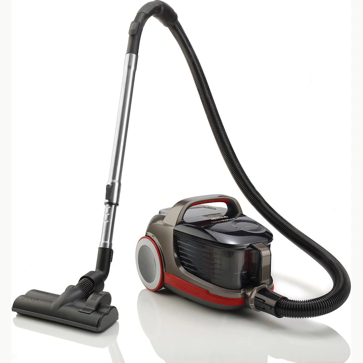 aspirator gorenje g-force air pro, negru cu visiniu, fara sac, cu perie de parchet