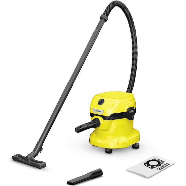 aspirator Karcher WD2, design compact, recipient 12L pentr plastic, galben