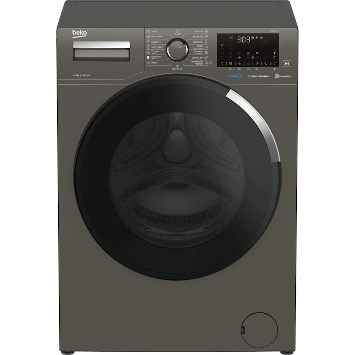 masina de spalat rufe Beko WUE8736XCM, protectie pentru copii, culoare eleganta, neagra