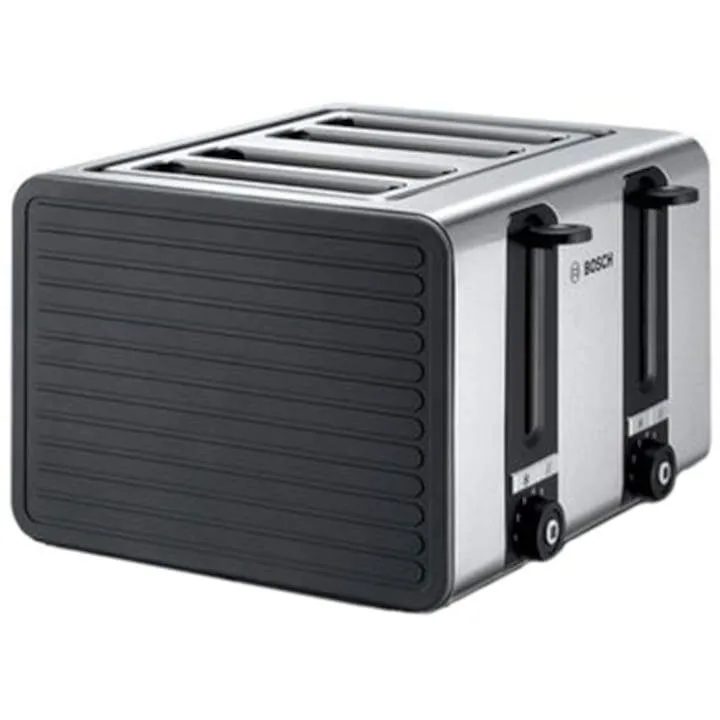 prajitor de paine Bosch, putere de 1800W, 4 fante, design elegant gri cu negru