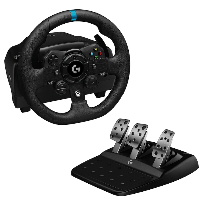 Volan Logitech G923 TRUEFORCE Sim pentru Xbox One cu pedale negre