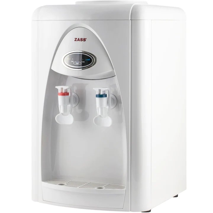 dozator de apa electric ieftin Zass, cu doua setari de temperatura, de birou