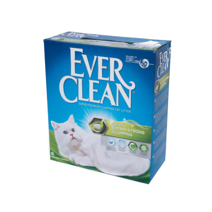 nisip pentru pisici Ever Clean, cu parfum, granule de carbon activ, materiale premium