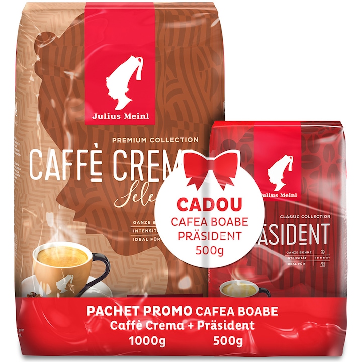 cafea boabe premium cu un set cadou