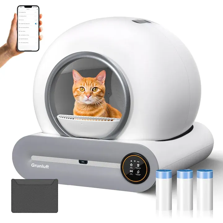 litiera automata Grunluft cu sterilizare, alb