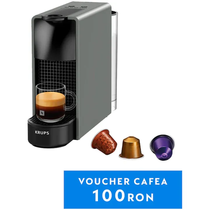 espressor Nespresso Essenza Mini gri cu oprire automata
